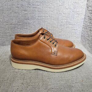 Grant Stone Men's Size US 8.5 EEE Plain Toe Saddle Tan Veg Cavity Wedge Shoes